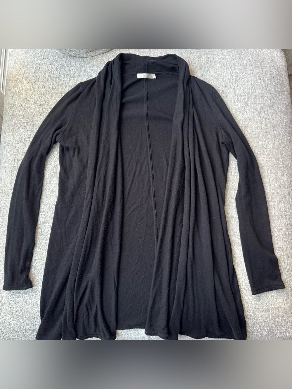 The Row Black Draped Open Cardigan Knit Sweater Size L